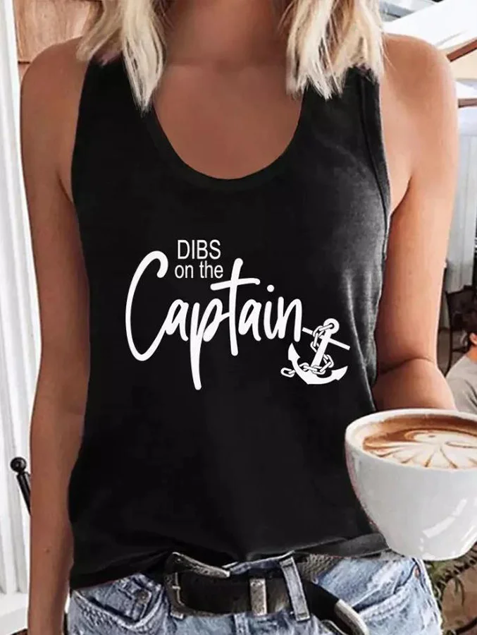 Dibs On The Captain Print Women's Vest