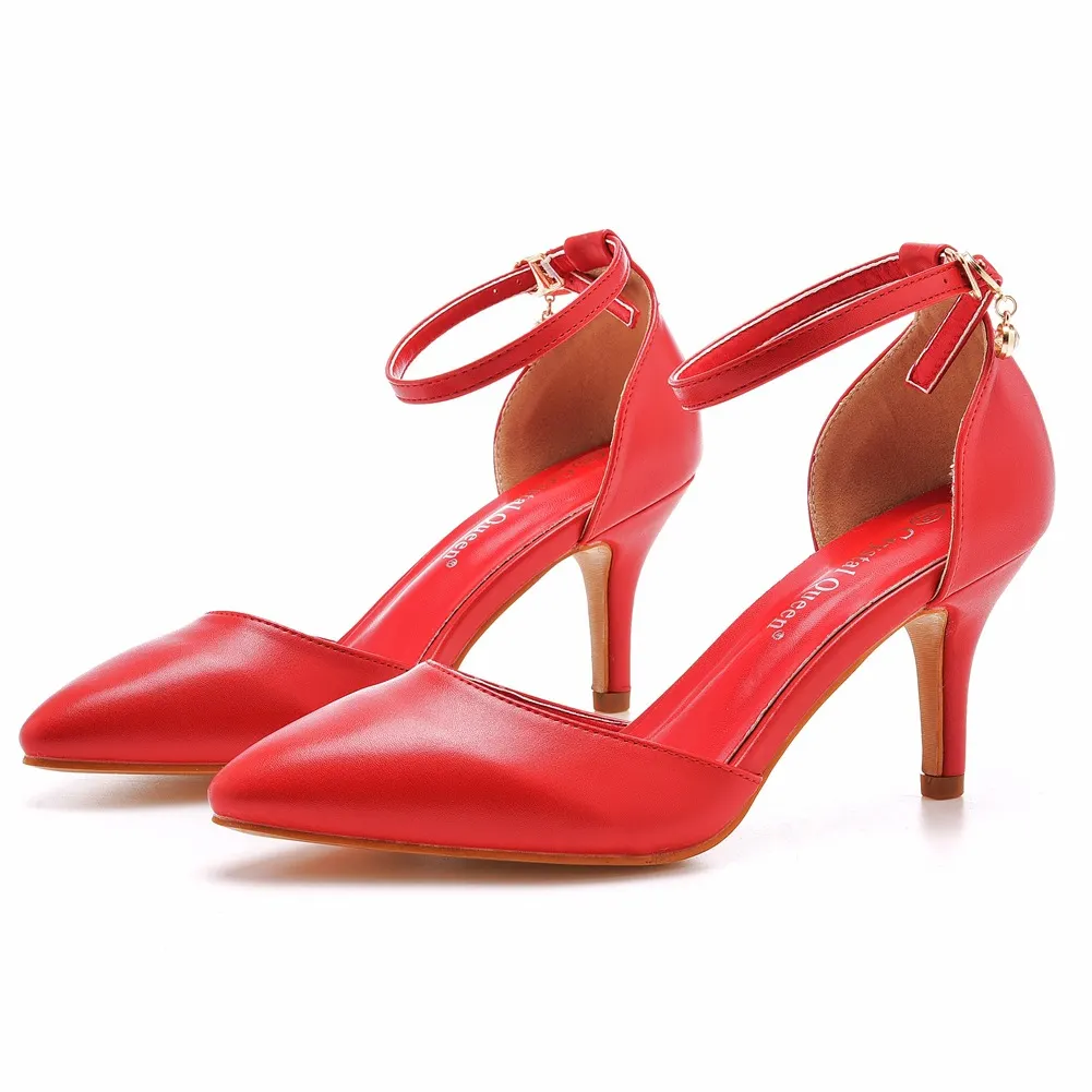 Breakj Breakj Cm Large-Size Sandals Fine-Heeled Pointed Sandals White Pointed Shoes Women's High Heels Wedding Shoes