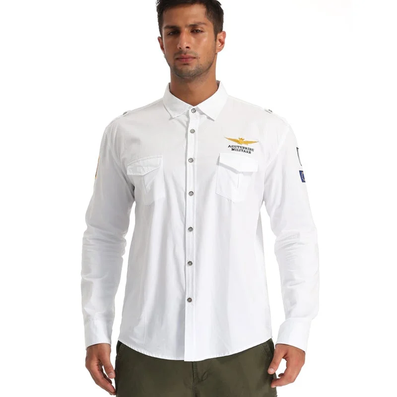 Air Force Badge Flying Long Sleeve Shirt For Men