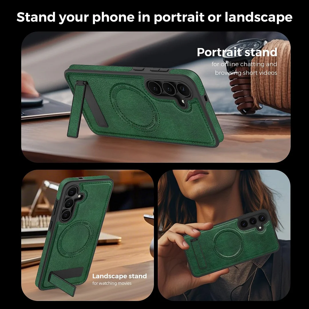 Samsung Galaxy Z Fold 6 Leather Case Magnetic Protective Case Holder Phone Case