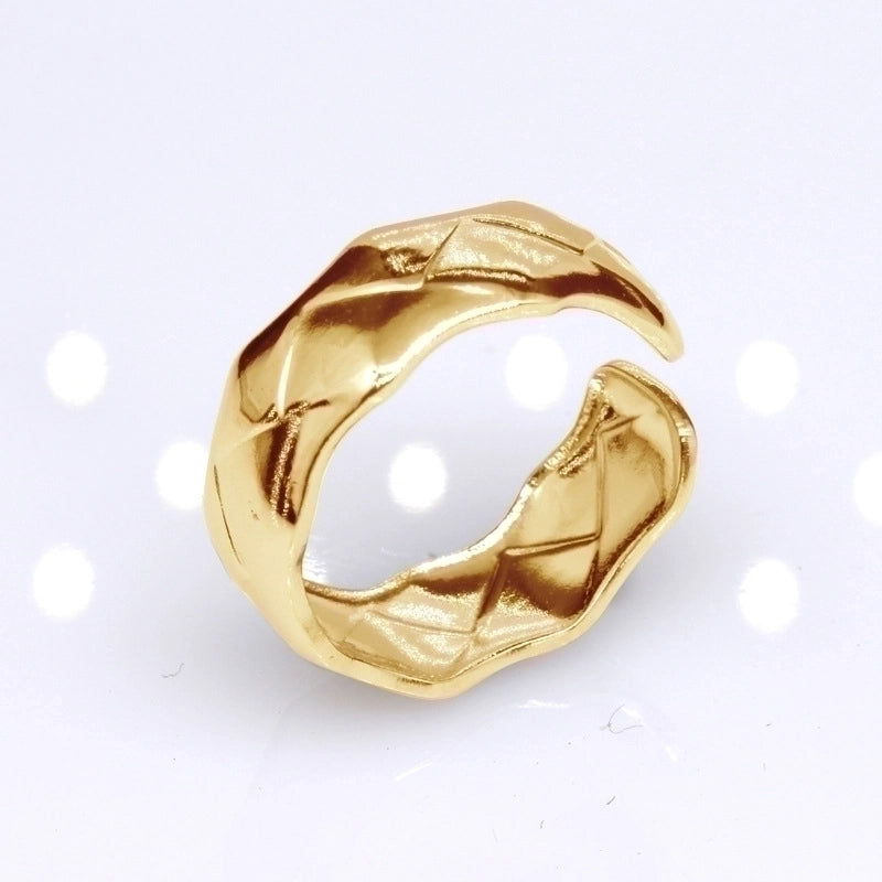 Retro Round Titanium Steel Plating Open Ring 1 Piece