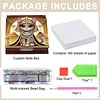 Wooden DIY Egyptian Cat Diamond Painting Kit Note Box with 160 Papers for Office