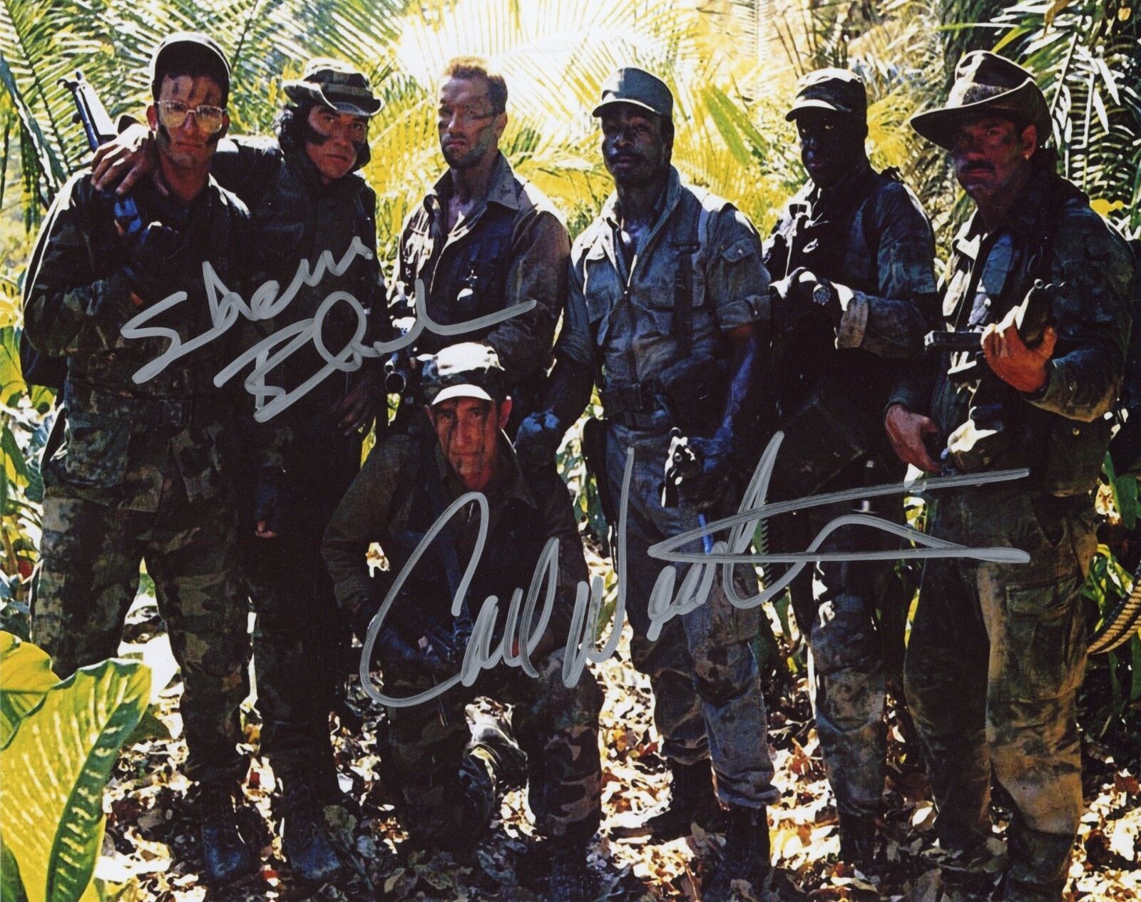 PREDATOR Cast X2 Authentic Hand-Signed CARL WEATHERS ~ SHANE BLACK