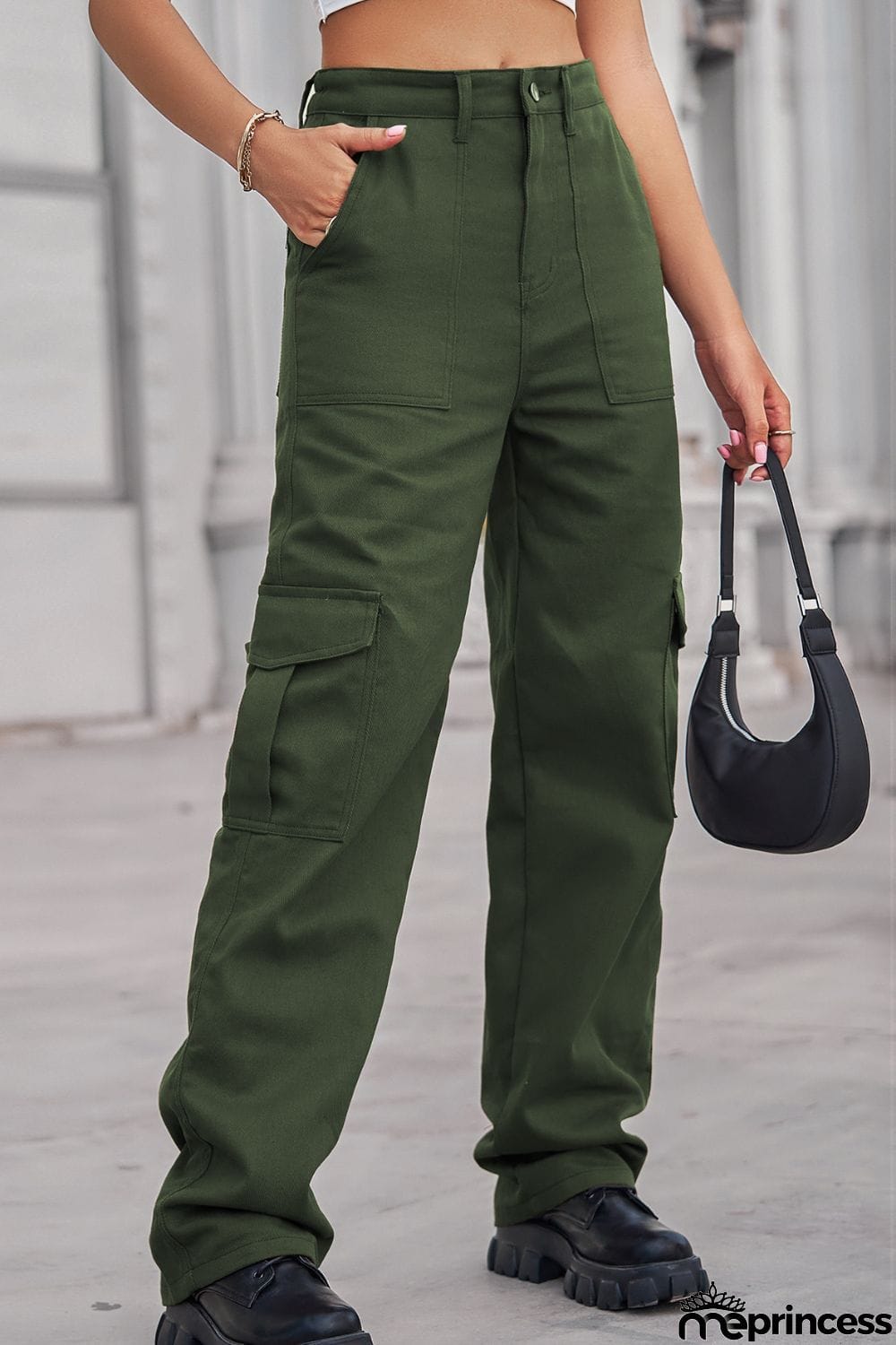 Long Straight Leg Jeans with Pockets