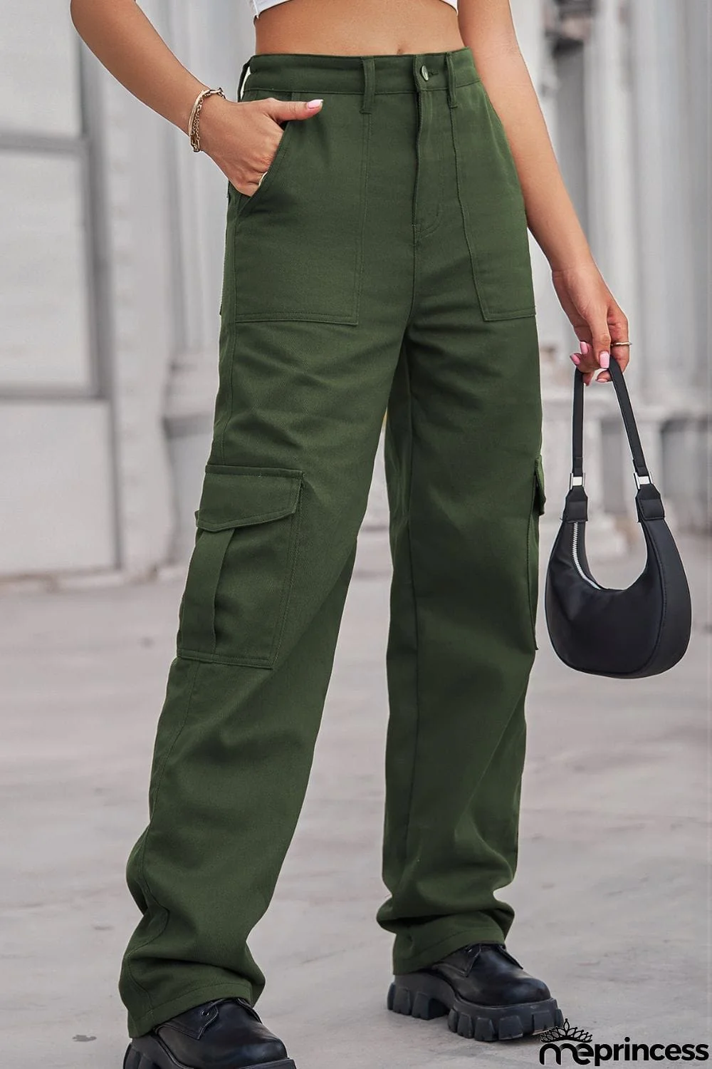 Long Straight Leg Jeans with Pockets