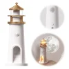 Creative Lighthouse Design Night Light USB Charging Moonlight Lighthouse Projection Lamp Bluetooth Speaker Human Body Sensing Atmosphere Night Light Home Bedroom Living Room Decoration Night Light