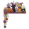 2pcs DIY Diamond Painting Halloween Door Corner Frame Wood Decor(Halloween Dog)