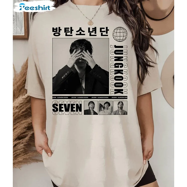 BTS Jungkook Solo Single SEVEN Collage Logo T-shirt