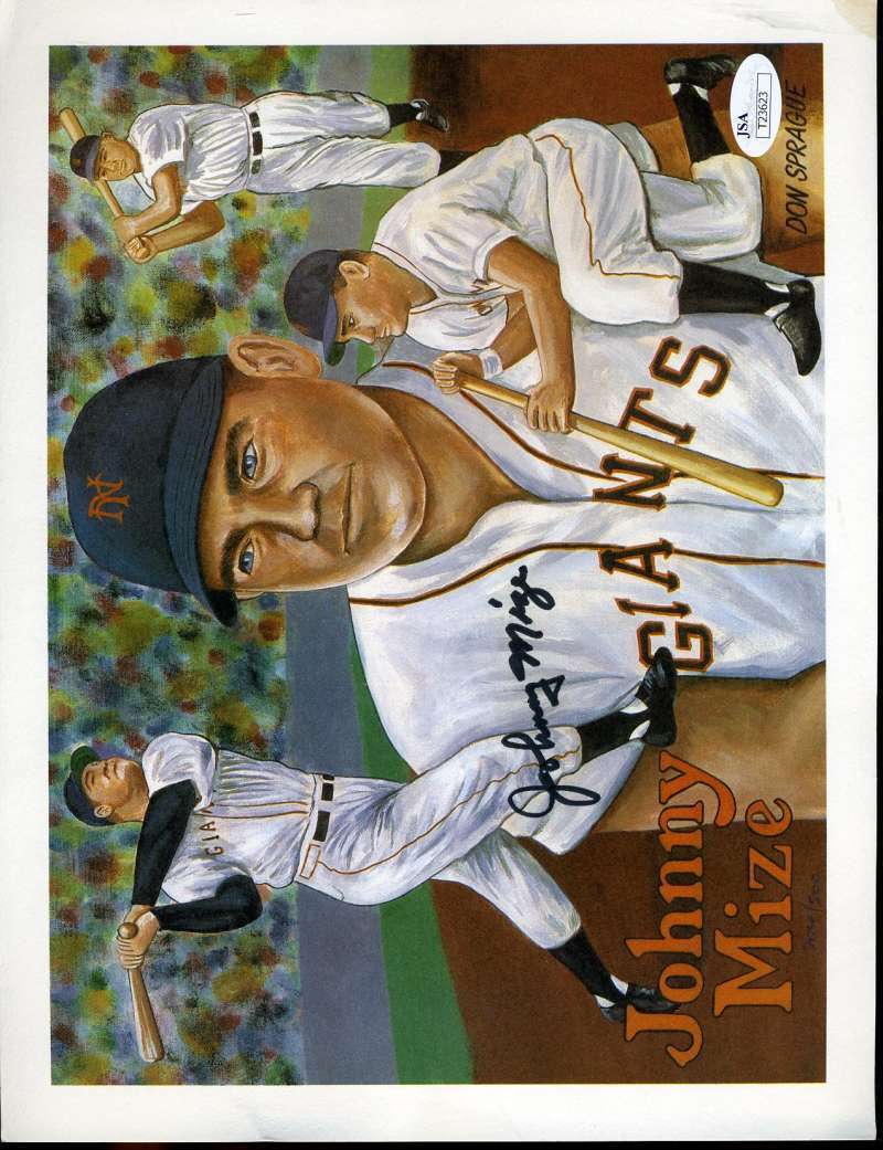 Johnny Mize Jsa Coa Autographed 8x10 Litho Hand Signed Authentic