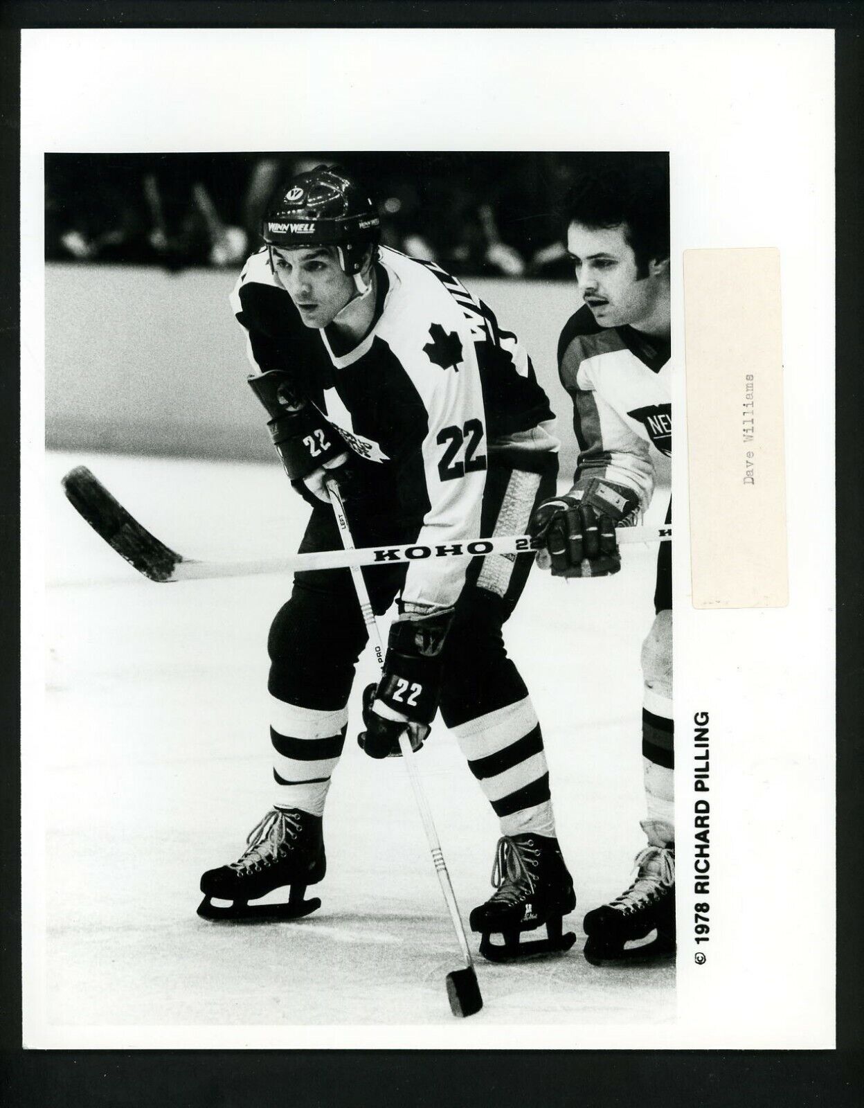 Dave Tiger Williams 1978 Press Original Photo Poster painting Toronto Maple Leafs