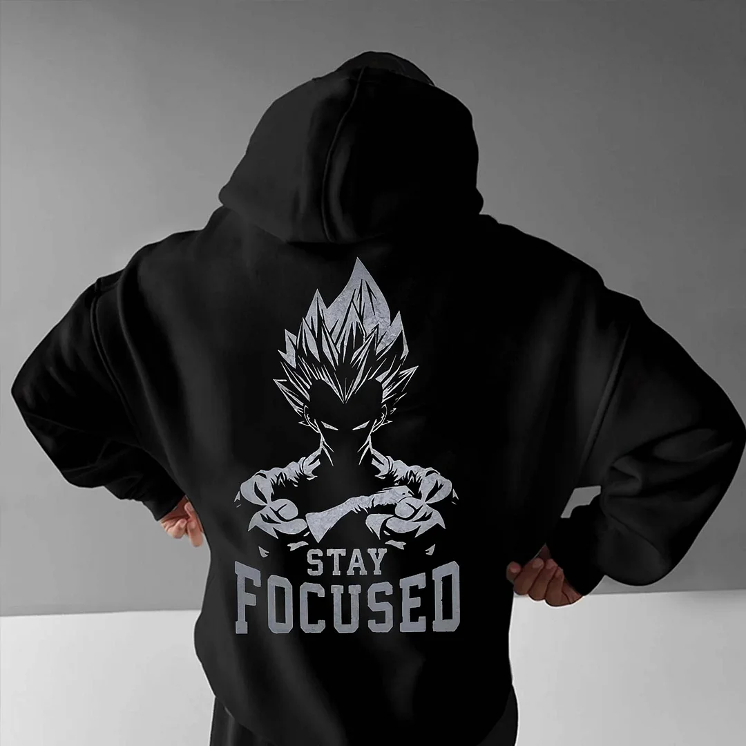 Dragon Ball Stay Focused Printed Men's Hoodie