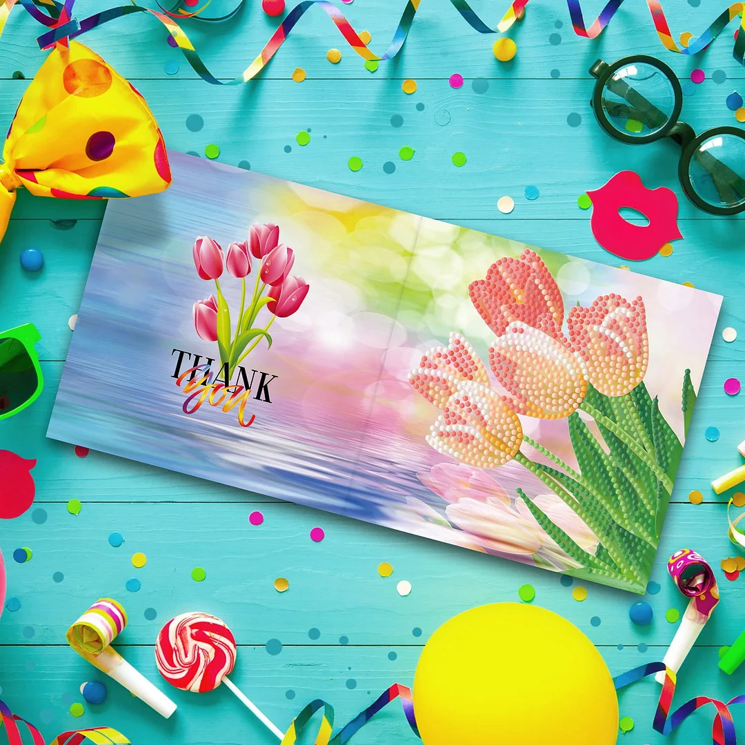 12pcs DIY Diamond Painting Greeting Cards Mosaic Birthday Postcard(15*15cm)