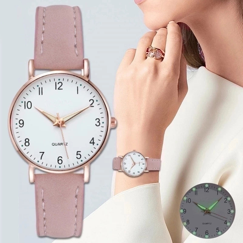 Casual Solid Color Buckle Quartz Women's Watches