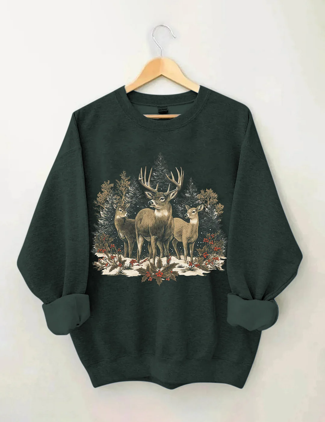 Retro Christmas Deer Sweatshirt