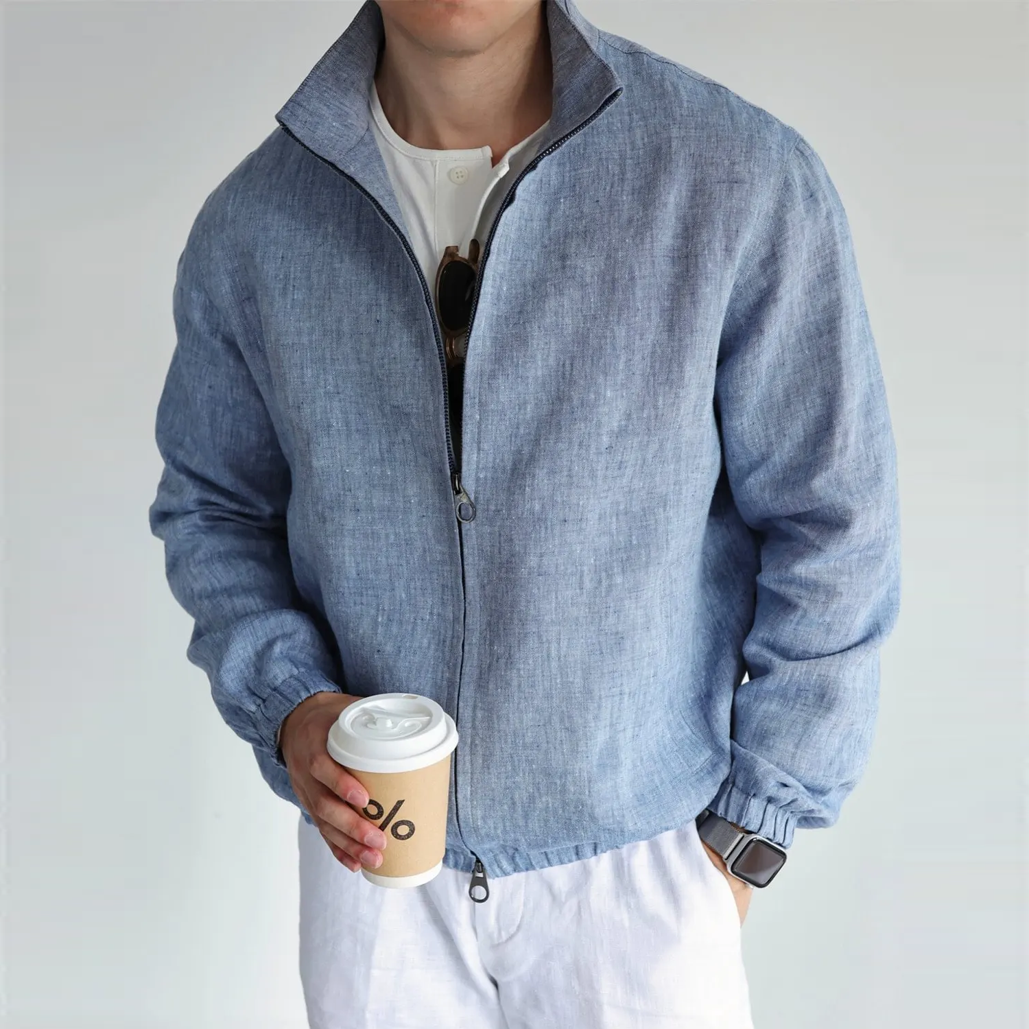 100% European Linen Jacket Casual Business for Men REAL SILK LIFE