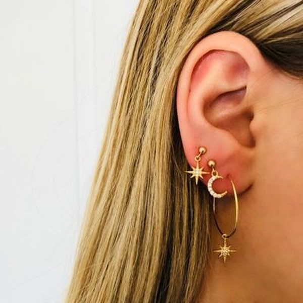 Jewelry-Super Cute Star Moon Earrings !!