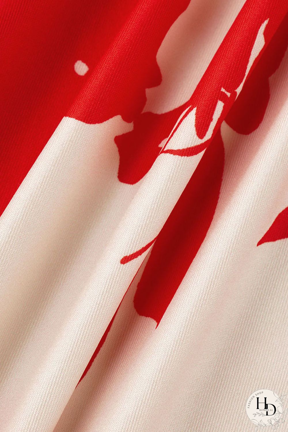 Red Casual Print Patchwork Oblique Collar Long Sleeve Two Pieces