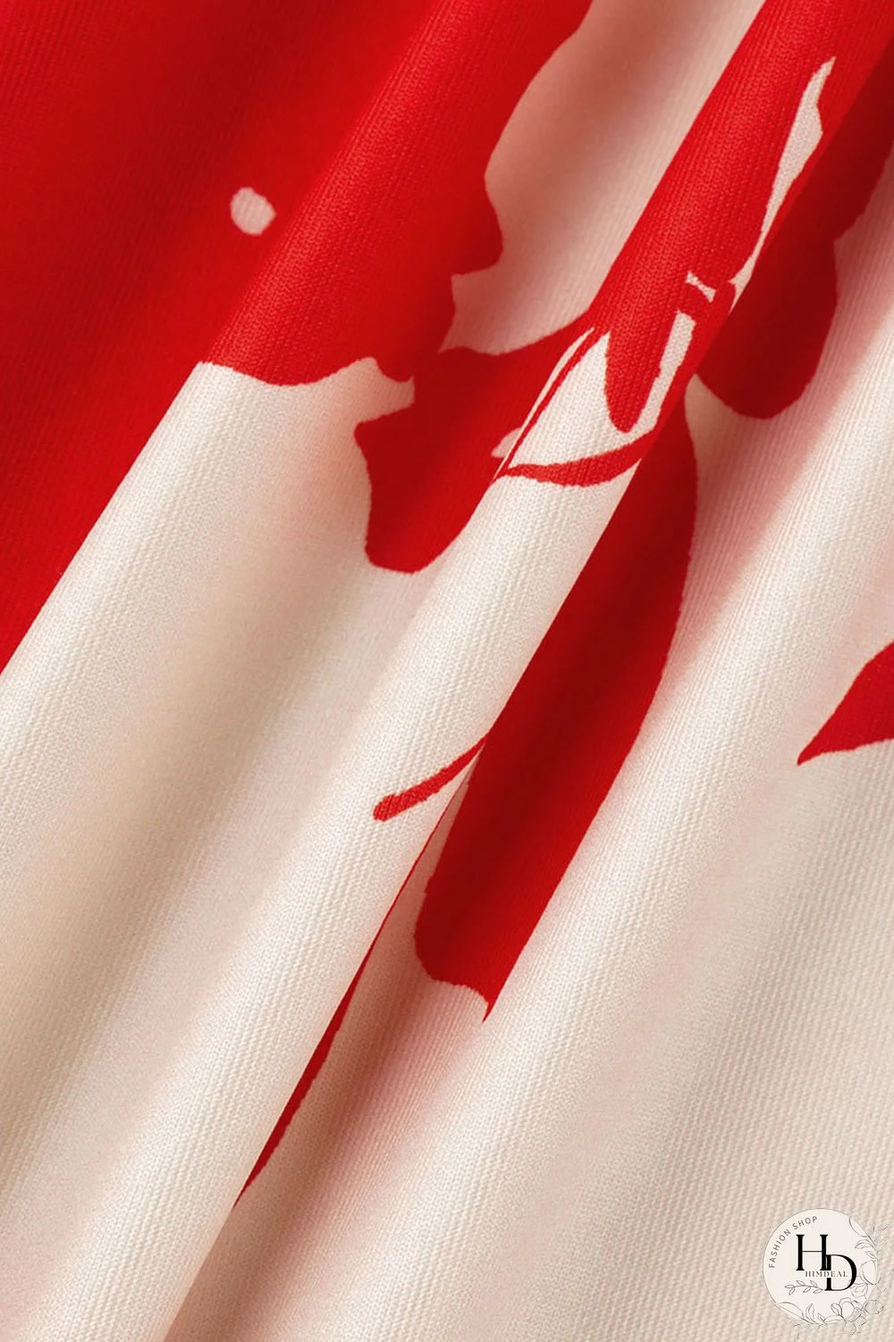 Red Casual Print Patchwork Oblique Collar Long Sleeve Two Pieces