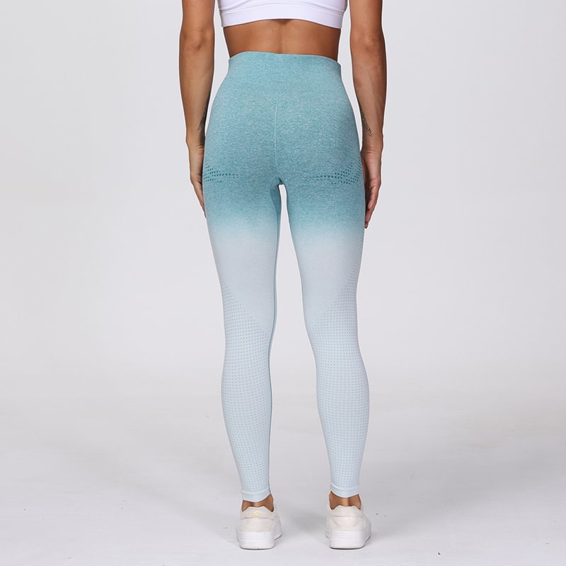 Women's High Waist Polka Dot Jacquard Weave Seamless Yoga Leggings