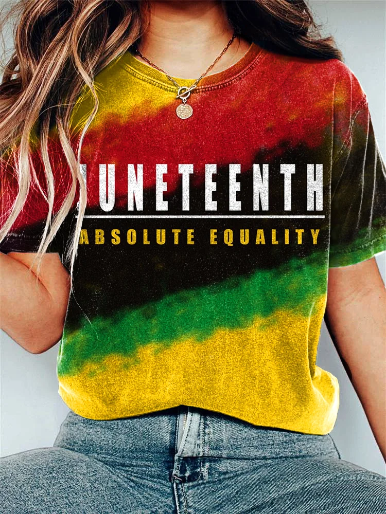 Juneteenth Absolute Equality Print Casual T-Shirt