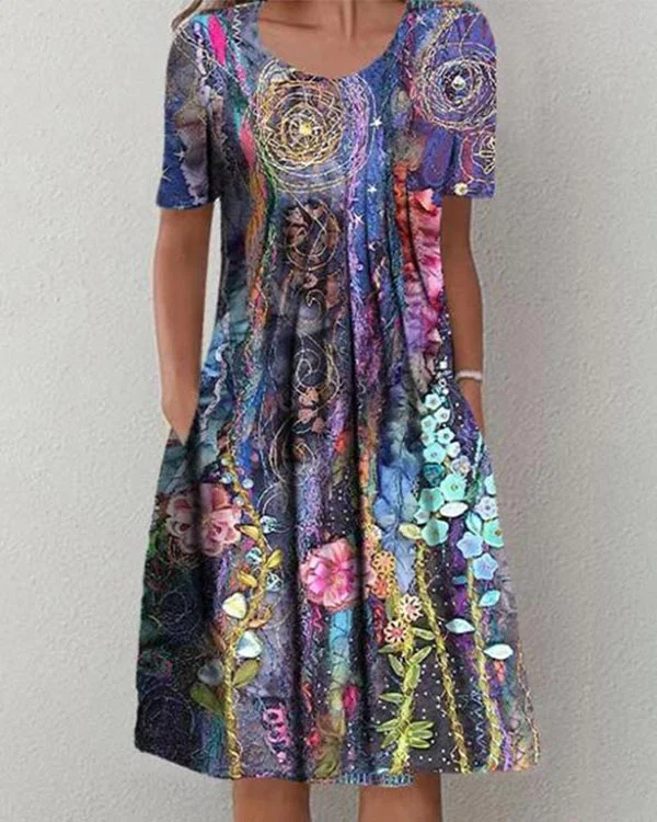 Casual Loose Floral Dress