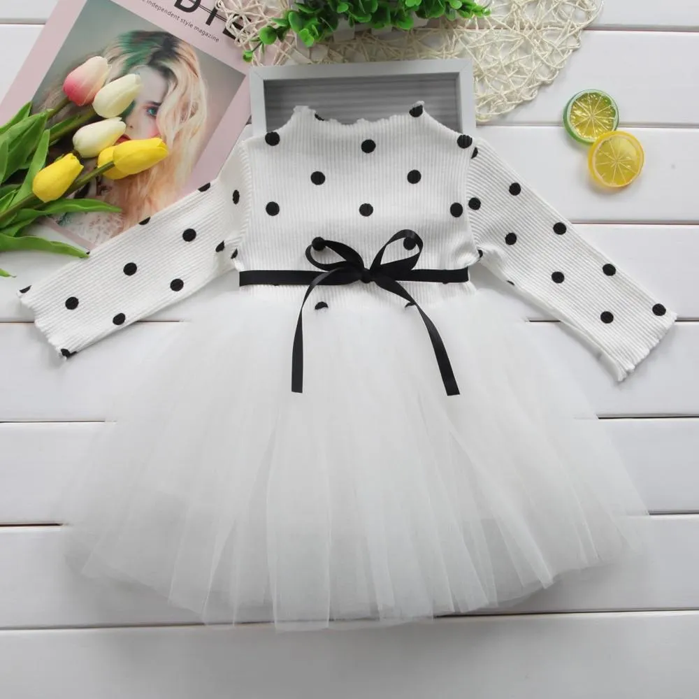 Baby Girls Spring Winter Long Sleeve Tutu Lace Dresses Infantil Newborn 1st Birthday Party Clothes Christening Gown Casual Wear