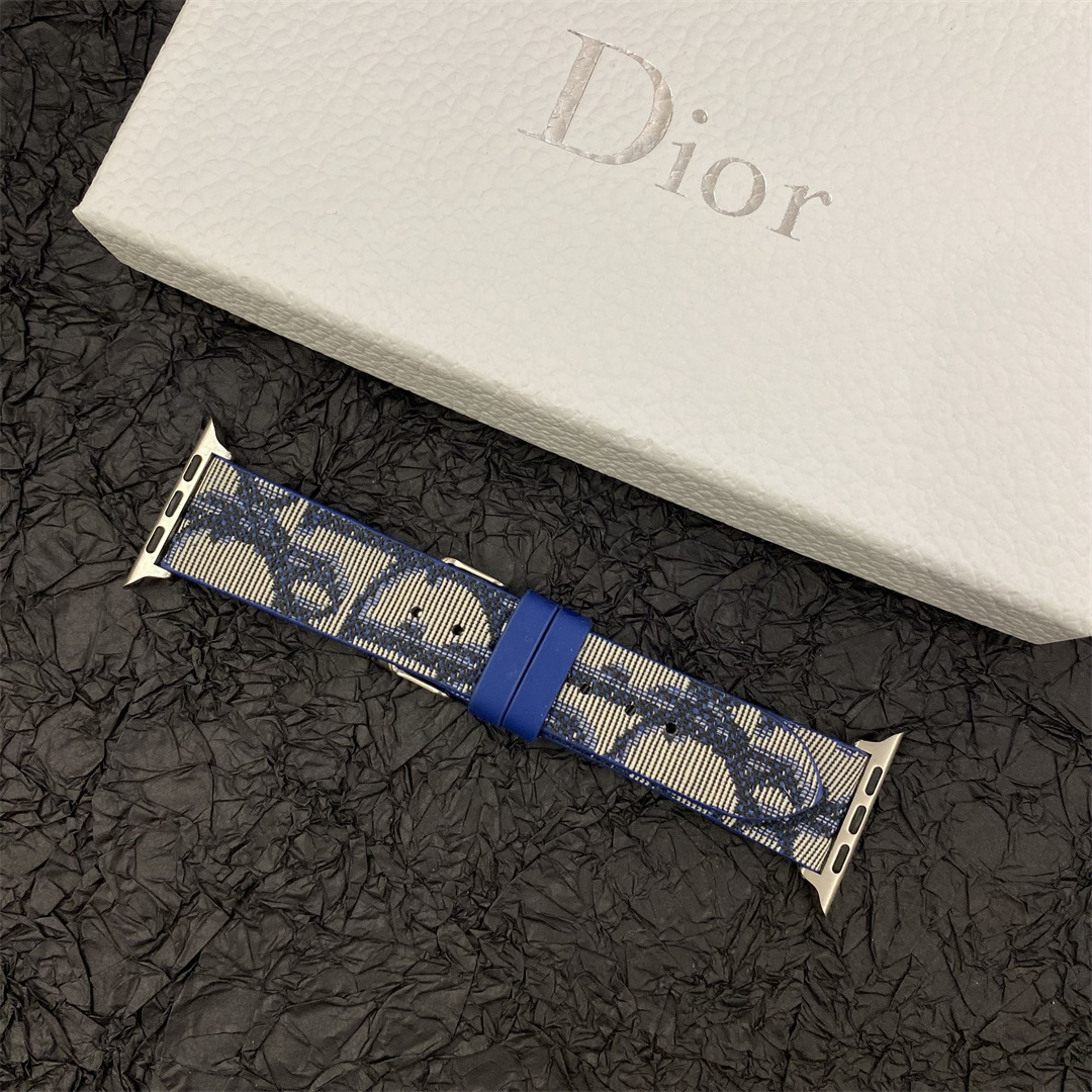 Christian Dior Premium Jacquard Fabric Apple Watch Full Series Replacement Straps