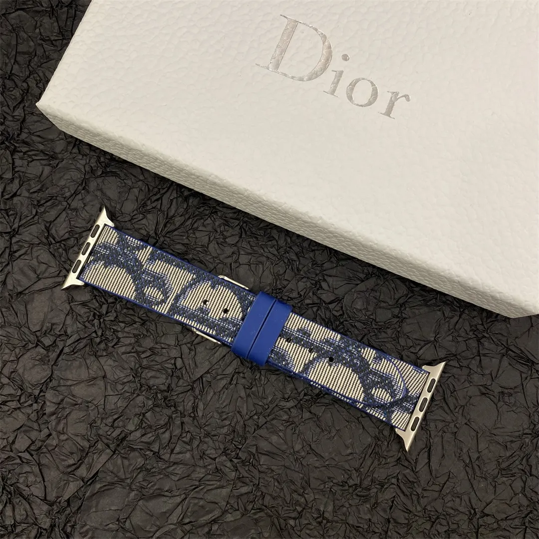 Christian Dior Premium Jacquard Fabric Apple Watch Full Series Replacement Straps