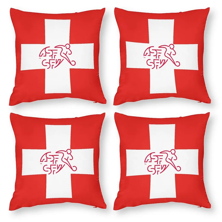 Suisse Set Décoratif De Taie D'oreiller 4 Housses De Coussin Housse