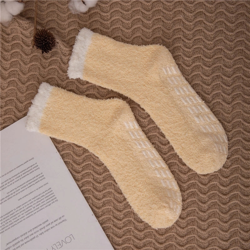Women’s Slippers Garter Belt Grip Anti-slip Socks Dispensing Coral Velvet Socks Tube Floor Crew