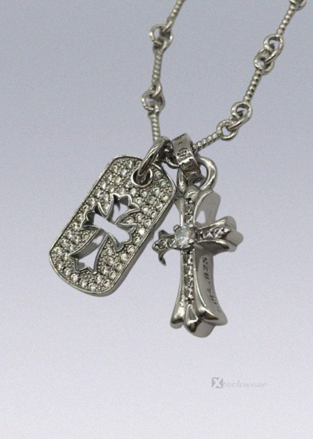 Diamond-studded Cross Pendant Techwear - X techwear-x
