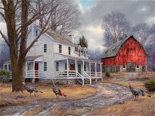 

Cloudy Sky on Farm – Paint By Numbers - 40*50CM, 501 Original