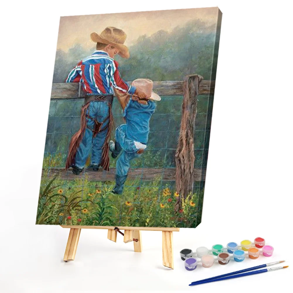 Peinture Par Numéro - Peinture À L'Huile - Enfant cow-boy (30*40cm)