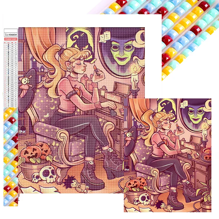 Halloween Girl - Full Square - Diamond Painting(50*65cm)