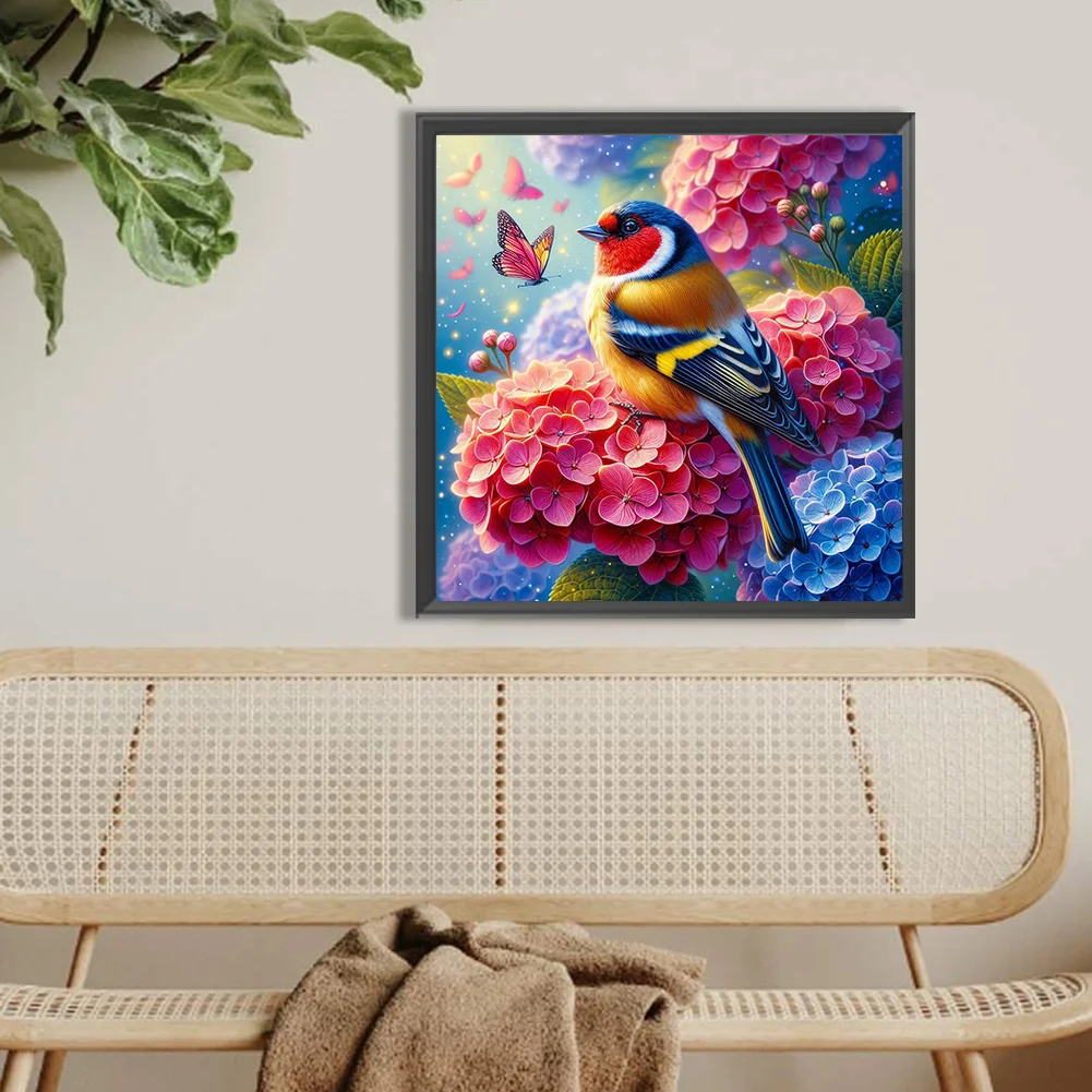Diamond Painting - Full Round Drill - Flower Bird(Canvas|40*40cm)