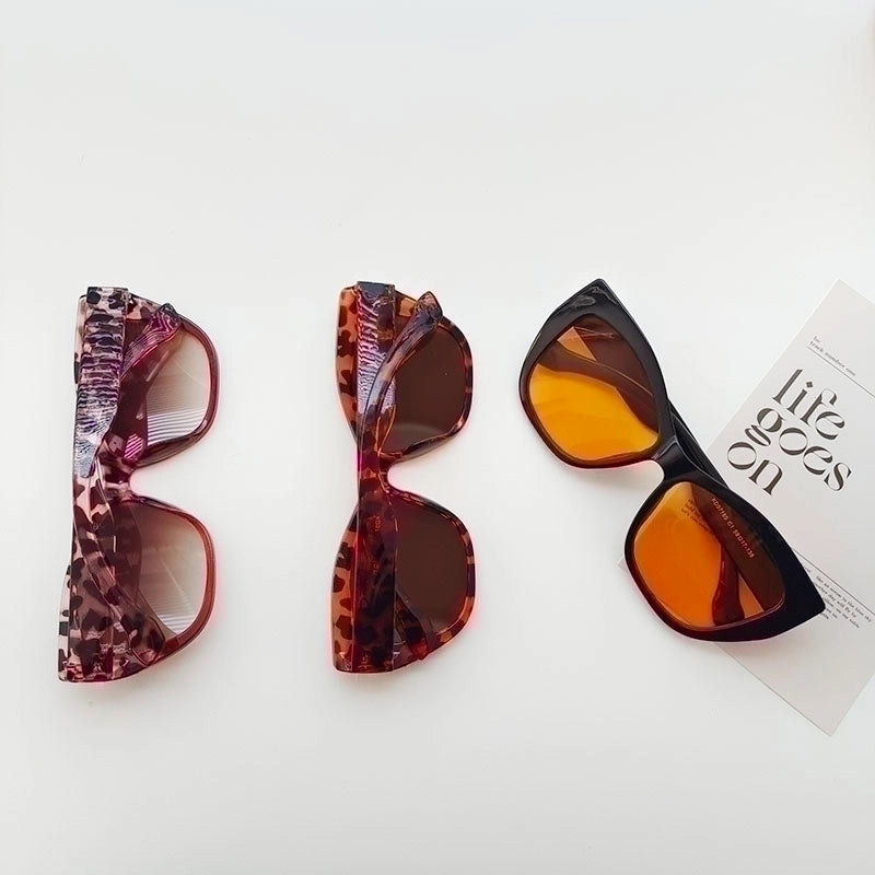 Vacation Solid Color Pc Resin Cat Eye Full Frame Women’s Sunglasses