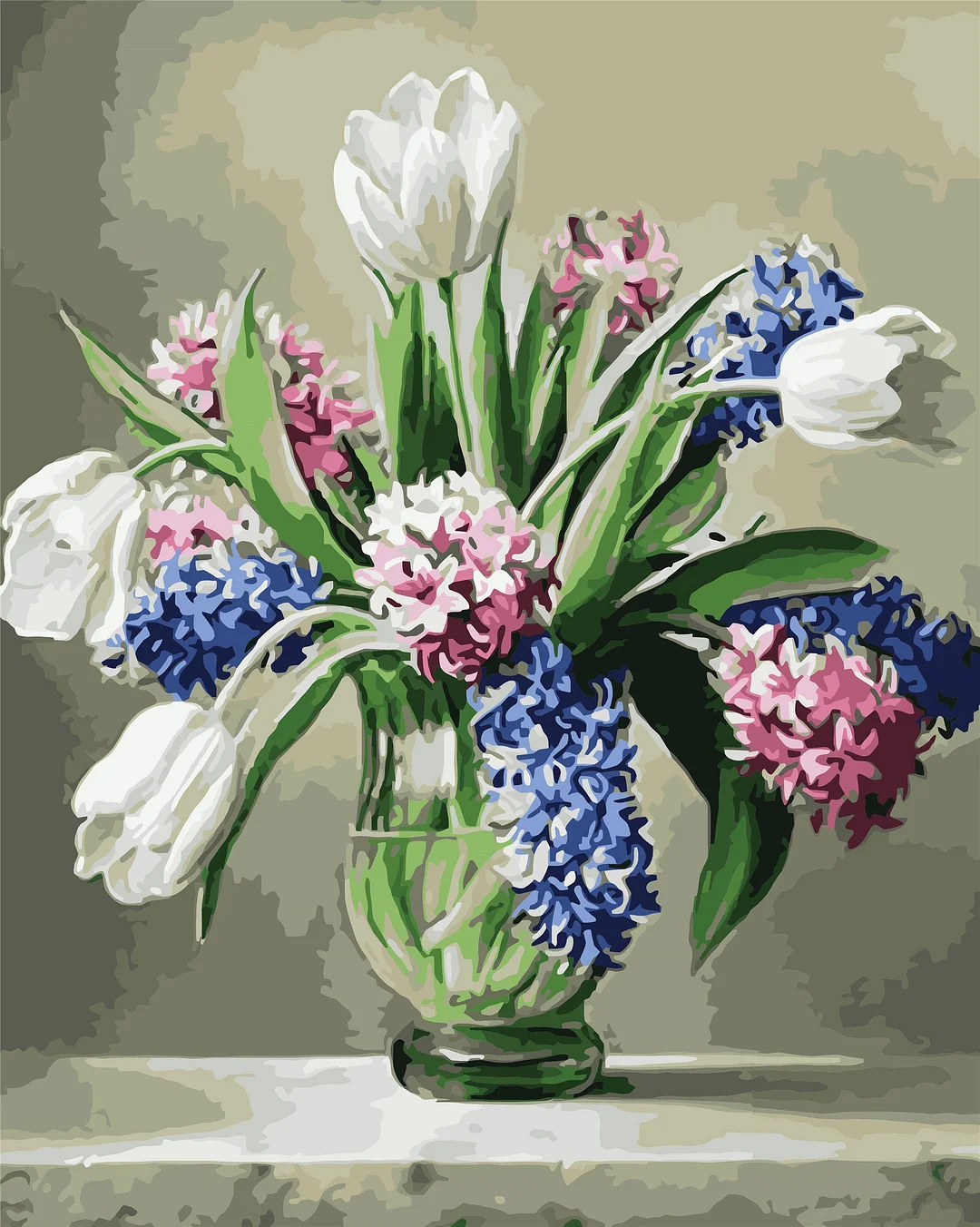 Flower Paint By Numbers Kits UK W-253
