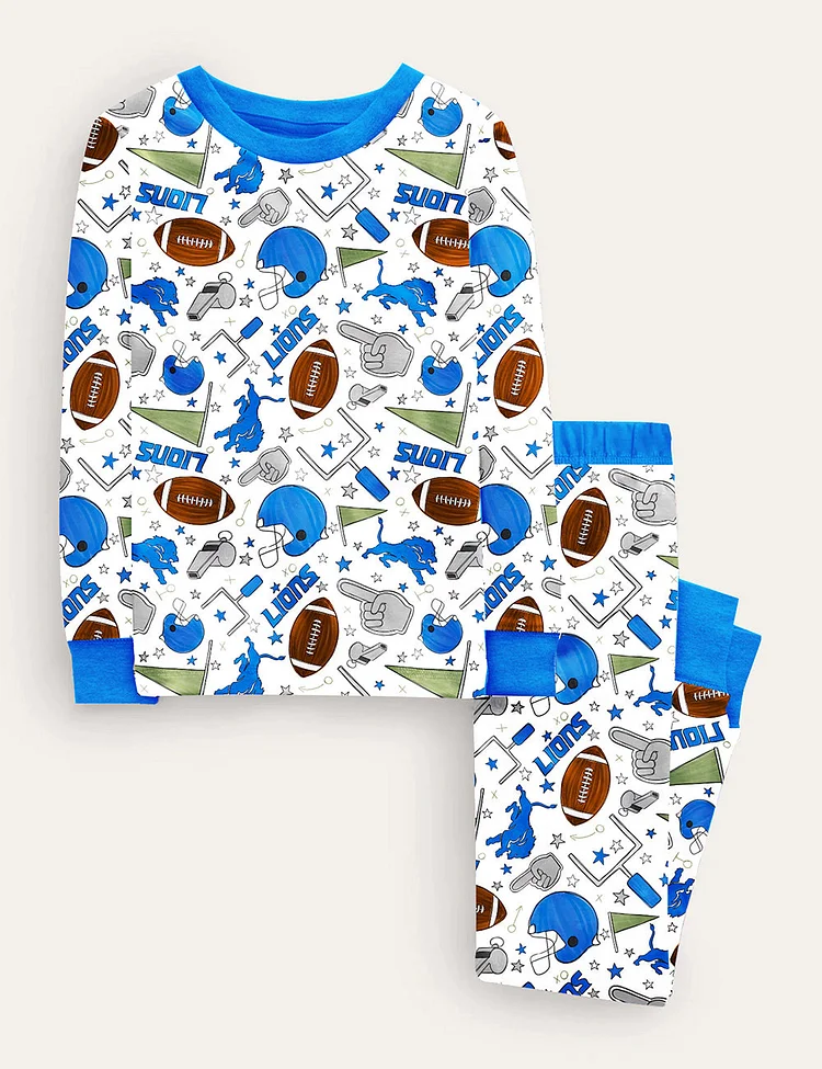Kid's Detroit Lions Football Pajama Set