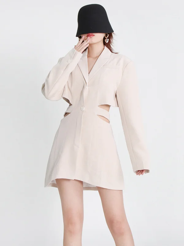 Women's fashion V-neck waistless sexy blazer Flusfy