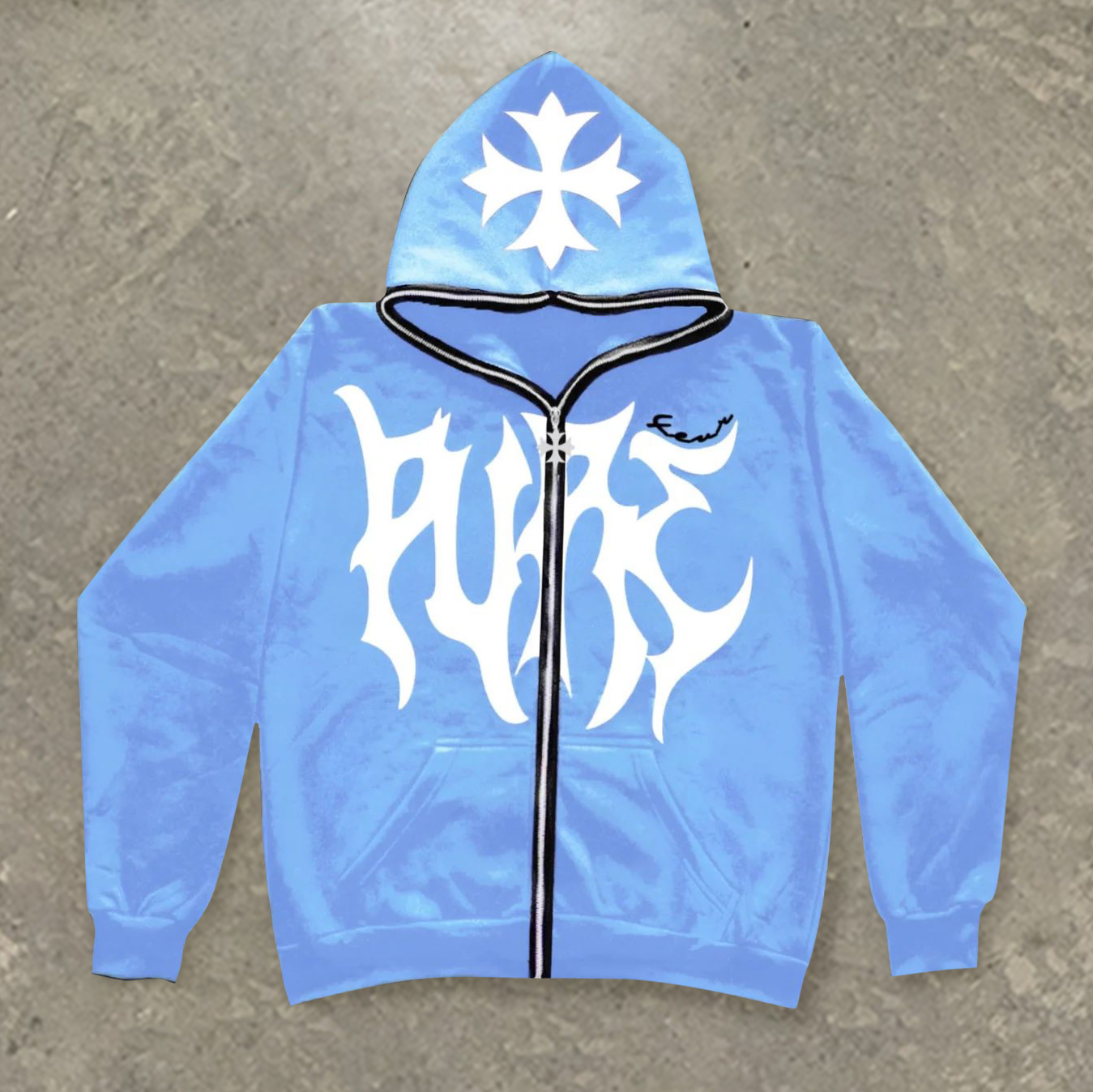 Retro trendy hip hop full zip hoodie