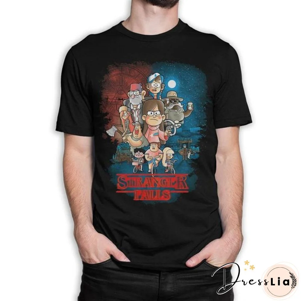 Stranger Falls Gravity Falls T-Shirt, Stranger Things Men Funny T-Shirt