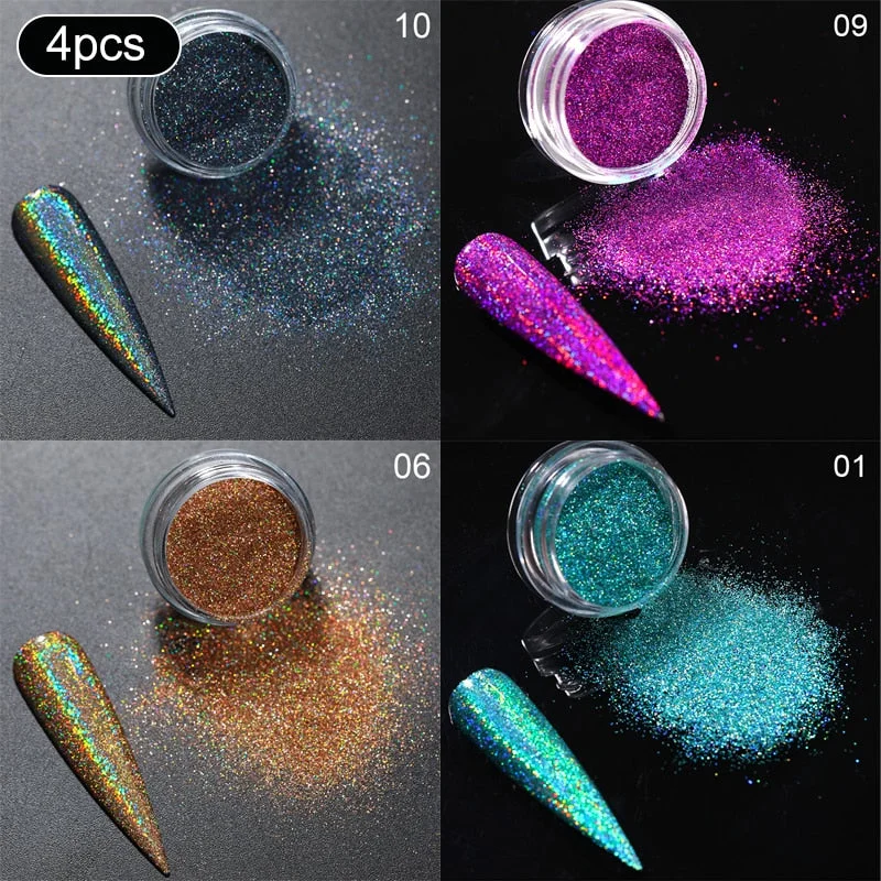 1 Box Rose Sliver Bubble Mirror Powder Metallic Nail Art Glitter iridescent Chrome Dust Sparkling Flakes Pigment Decoration