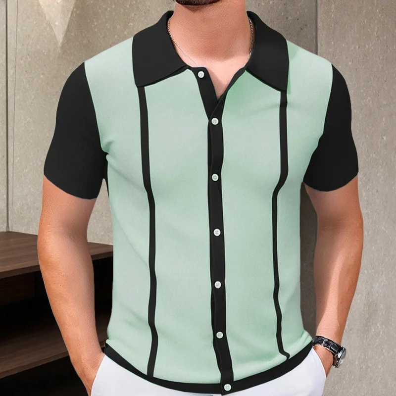 Uveng Uveng Men's New Summer Knits Colling Color Casual POLO Shirt Men's SY0169