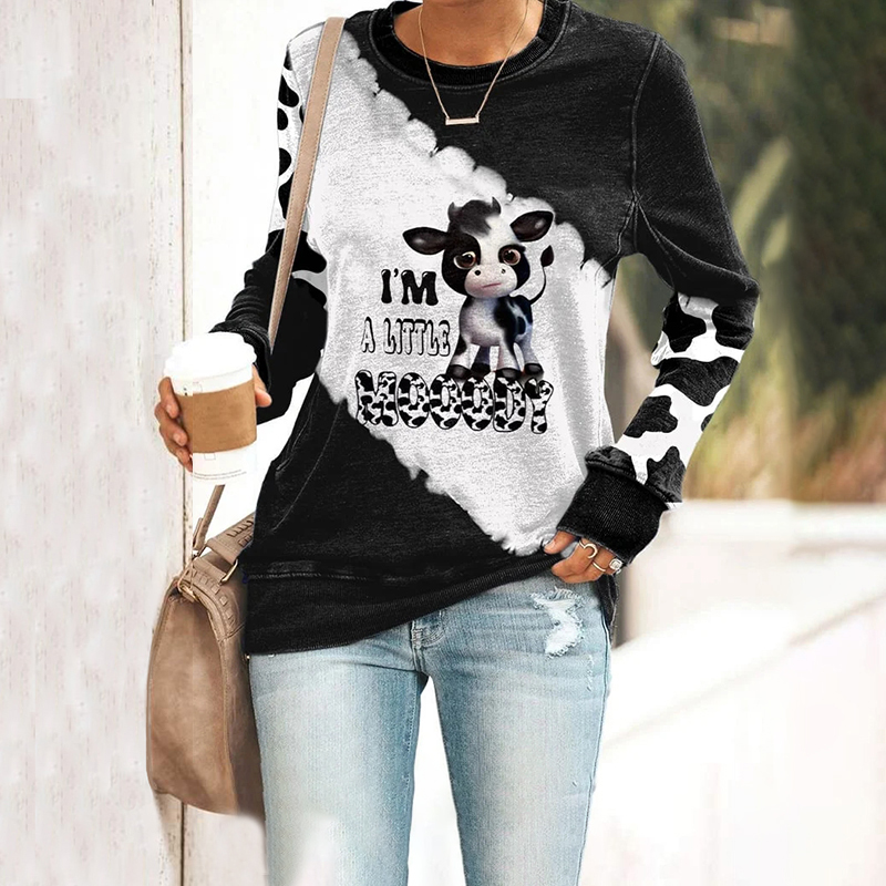 I'm A Little Mooody Calf Cow Casual Sweatshirt wearshes