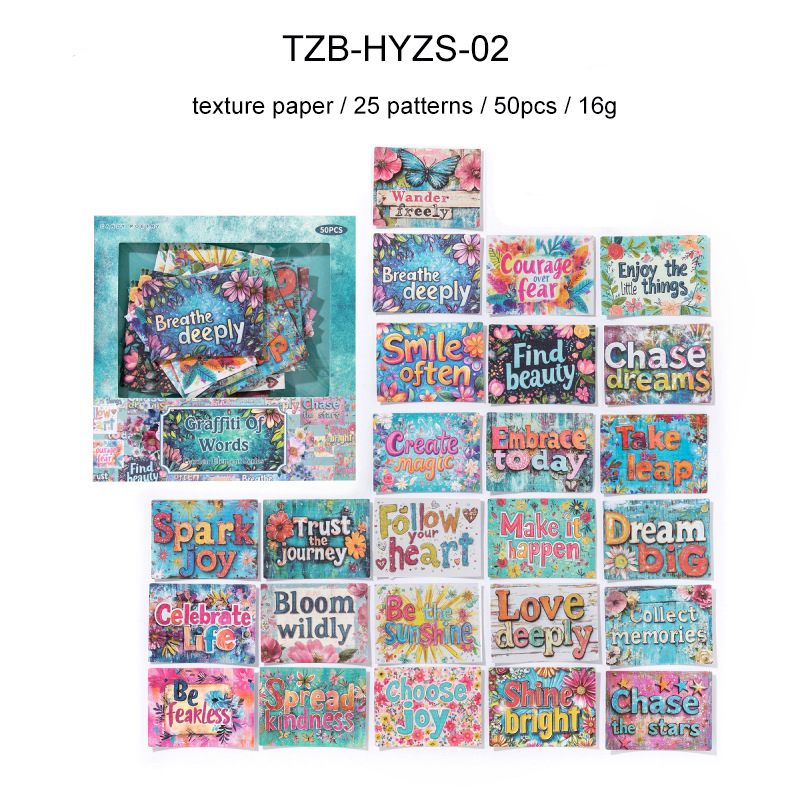 Sticker - Garden Element Series Vintage Flower English Text 