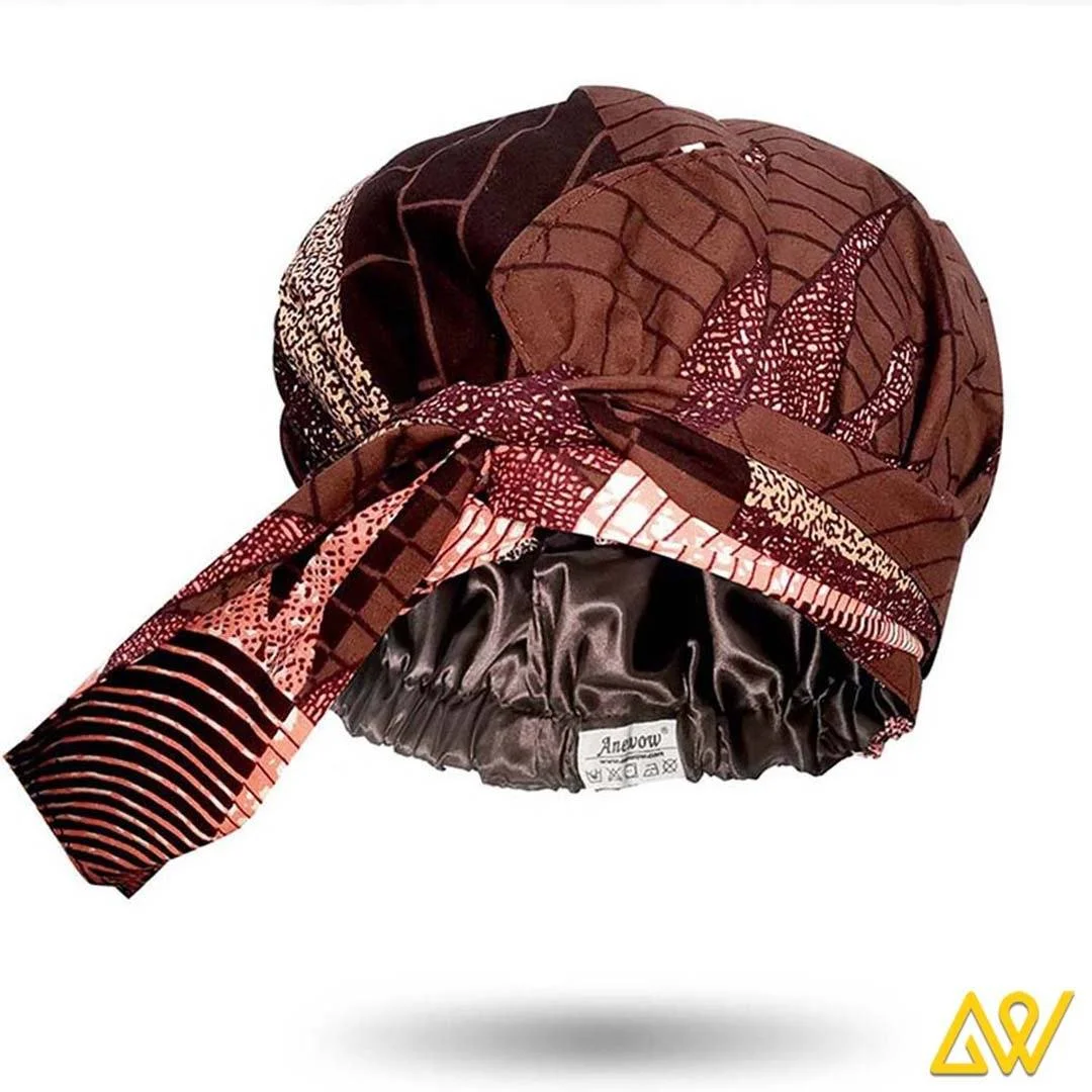 African Print Head Wrap With Satin-Lined - AW1879