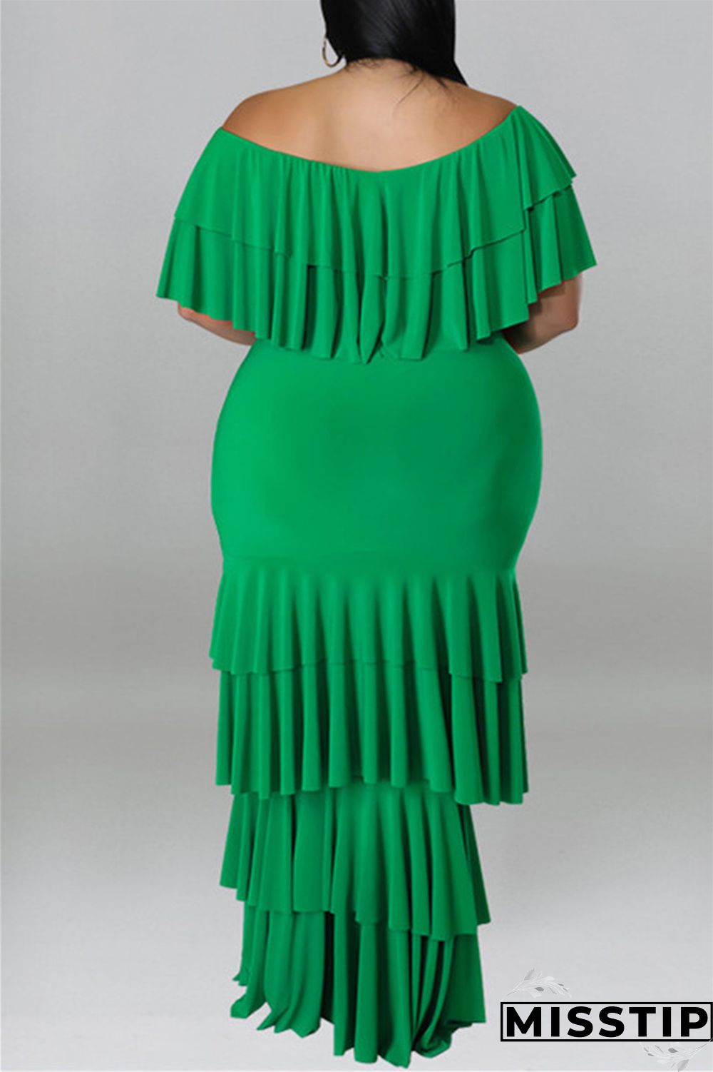 Black Fashion Casual Plus Size Solid Patchwork O Neck Short Sleeve Dress