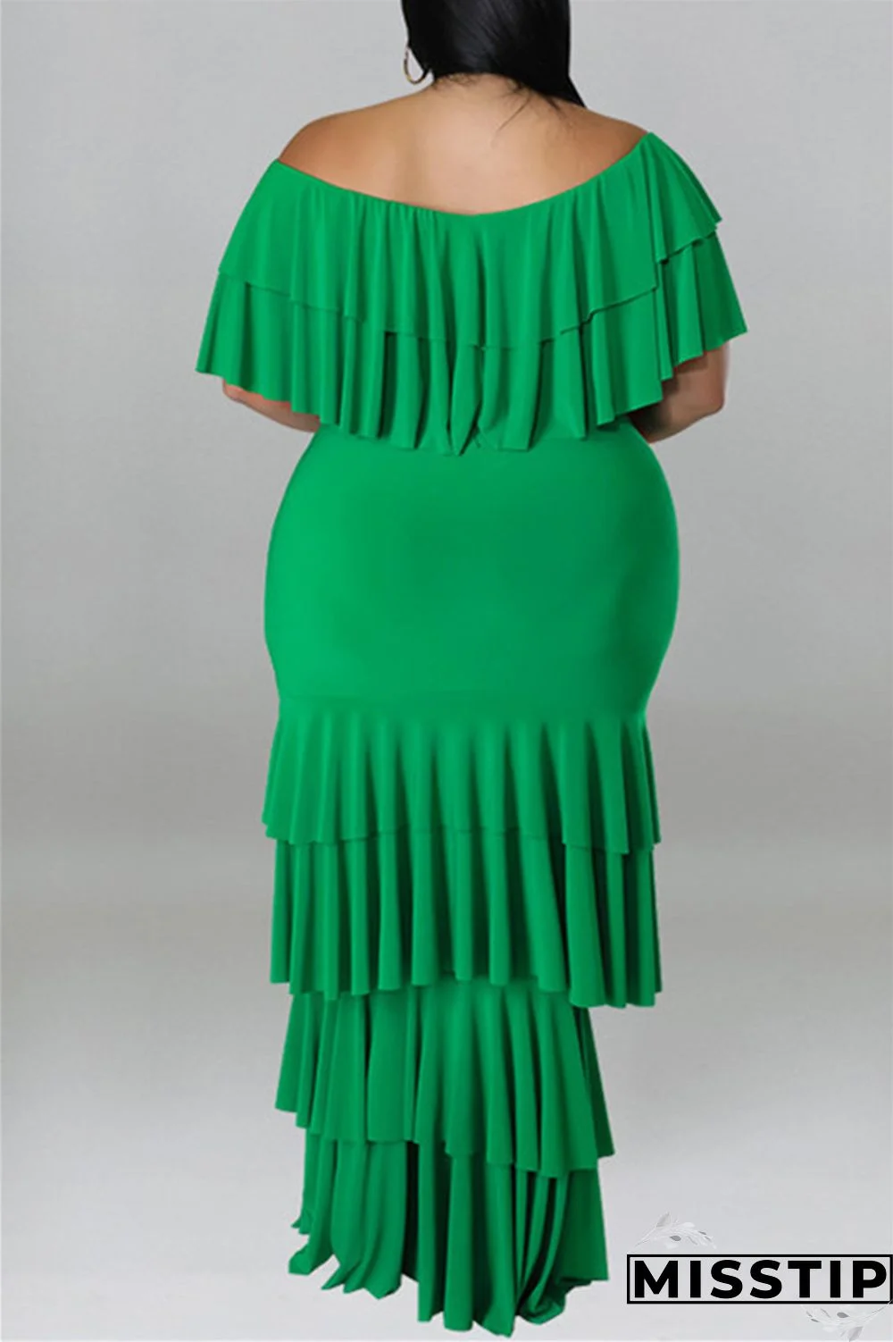 Black Fashion Casual Plus Size Solid Patchwork O Neck Short Sleeve Dress