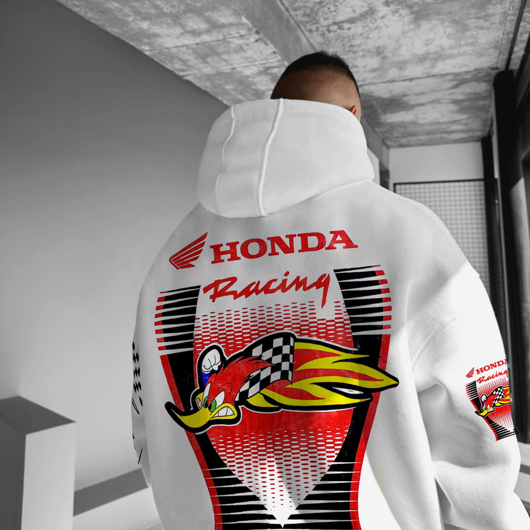 hivenmax Racing Graphic Print Oversize Hoodie 29.63