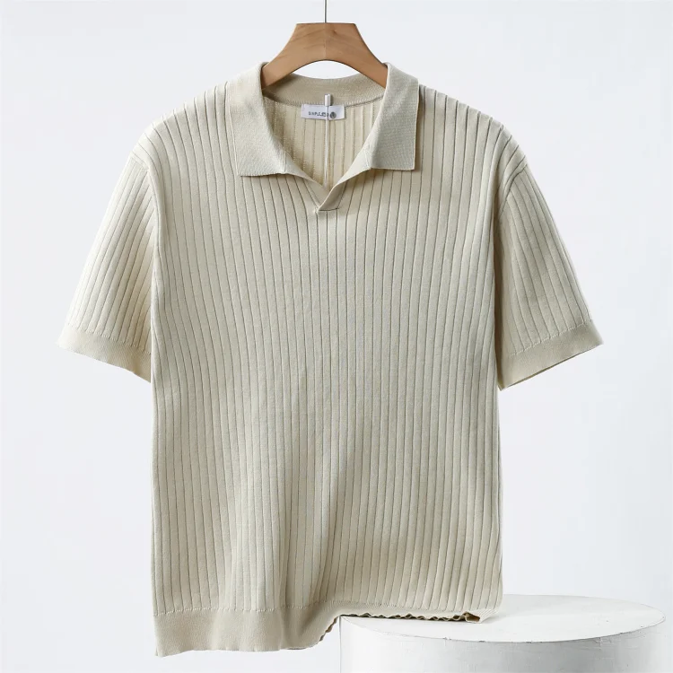 Men's Solid Short Sleeve Knit Polo Shirt